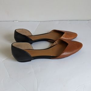 Cole Haan Cognac Black Leather D'orsay Flats